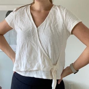 Madewell cream wrap top